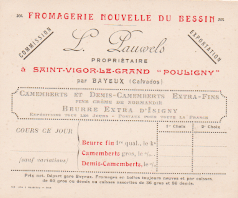 etiquette de la fromagerie